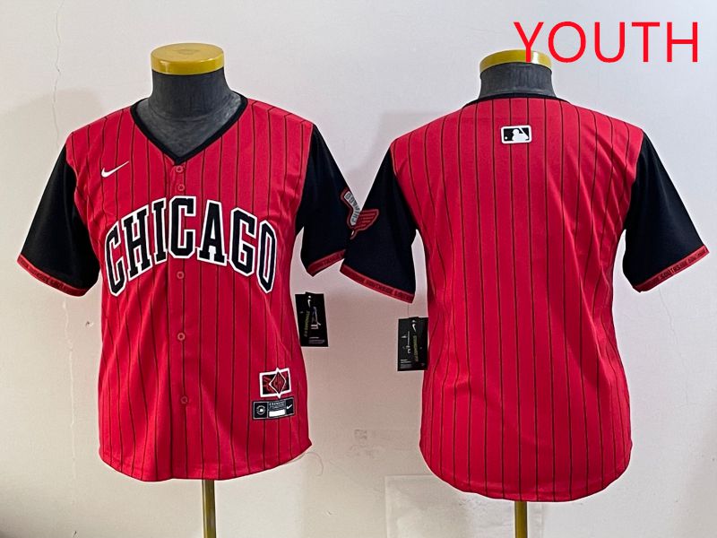 Youth Chicago White Sox Blank Red Stripe Joint Name Nike 2025 MLB Jersey style 1